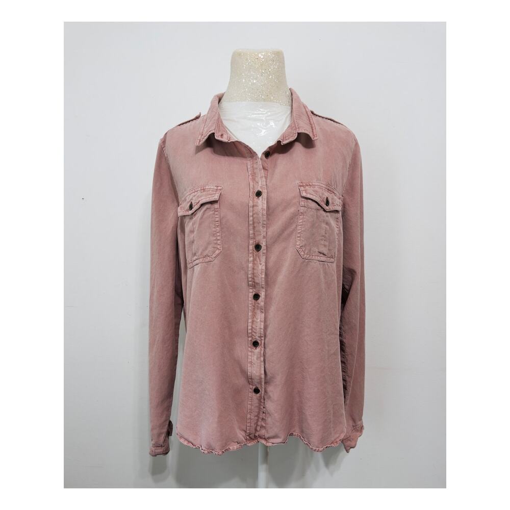 Universal Thread Goods Co. women’s button-up shirt Sz L Boho‎ minimalcore casual